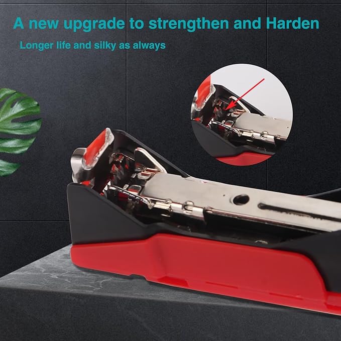 Plant Tying Machine, Lightweight Plant Vine Tying Tape Machine Tool, Plant Tape Gun for Tomatoes, Grapes and Vegetable Garden,Including Spare SK5 Blade, Garden Tapes and Staples(Red)