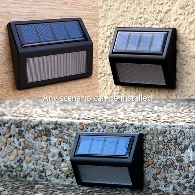 Solar Lights Outdoor, Waterproof Solar Powered Deck Step Lights for Patio Garden Backyard Garage Driveway Pathway Outside Wall Lighting (Cool White/8 Pack)