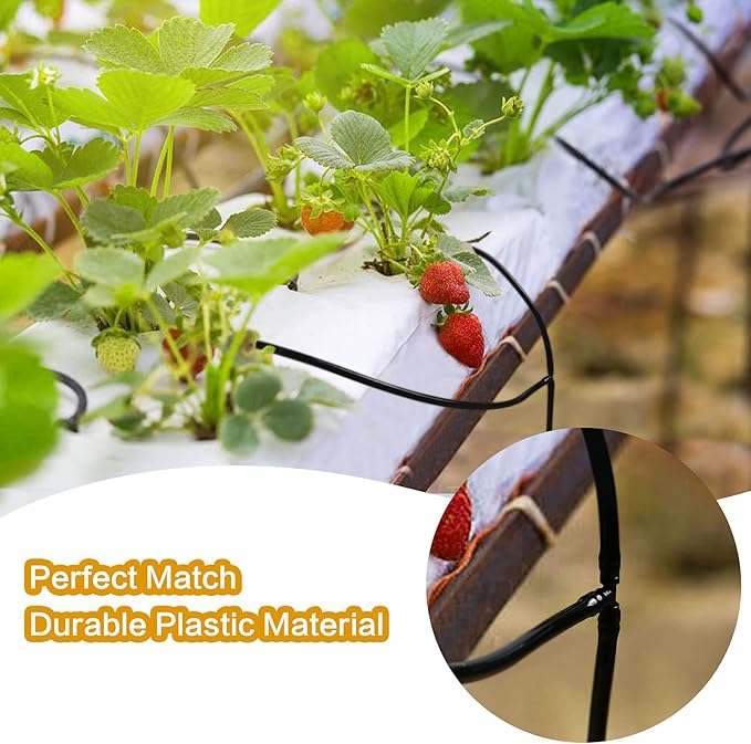 60 Pieces Drip Irrigation 1/4" Barbed Tee Fittings, Barbed Connectors for 1/4 Inch Irrigation Tubing, Drip Line Tee for Drip Sprinkler Garden Lawn Systems