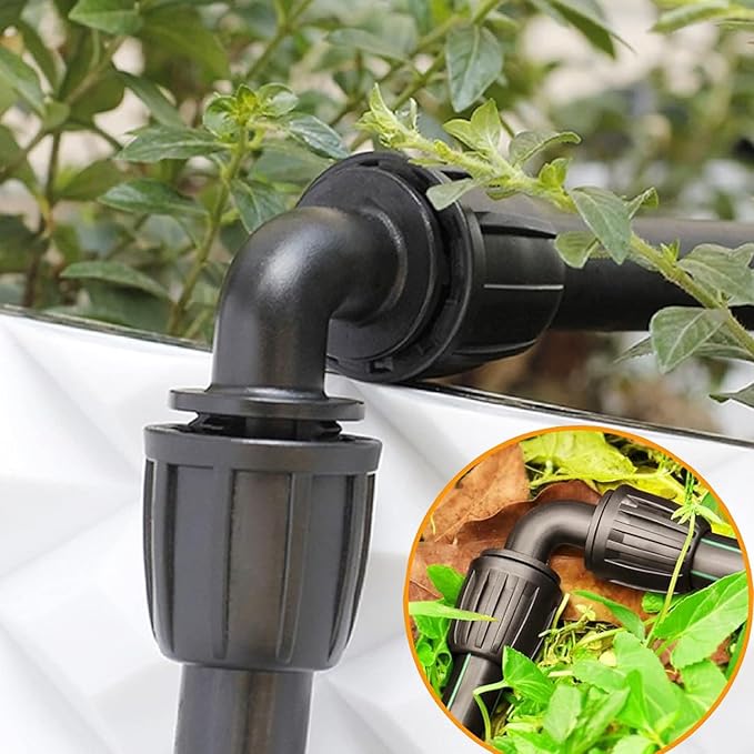Drip Irrigation Elbow Accessories, 1/2 Inch Lock Barb Elbow Connector (1/2" ID x 0.640" OD) Drip Irrigation Connector for Use In Garden Drip Irrigation Systems (10Pcs)