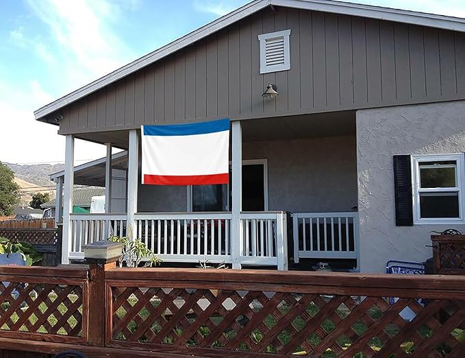 Ukraine Crimea Flag 5x8FT Ukrainian Crimean Polyester Banner With 2 Grommets Fade Resistant Vivid Color For Patriotic Festival Events Party Decoration(Crimea UKR, 5x8FT)