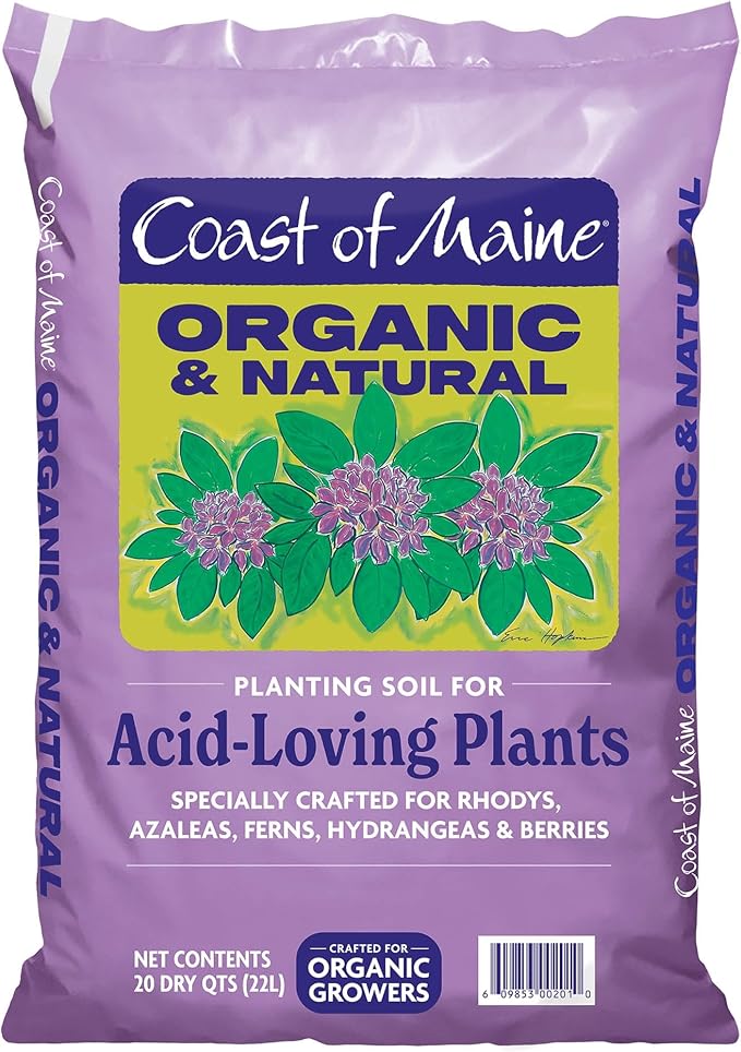 Coast of Maine, 20qt (Pack of 2) Organic and Natural Planting Soil for Acid-Loving Plants - Rhodys, Azaleas, Ferns, Hydrangeas & Berries