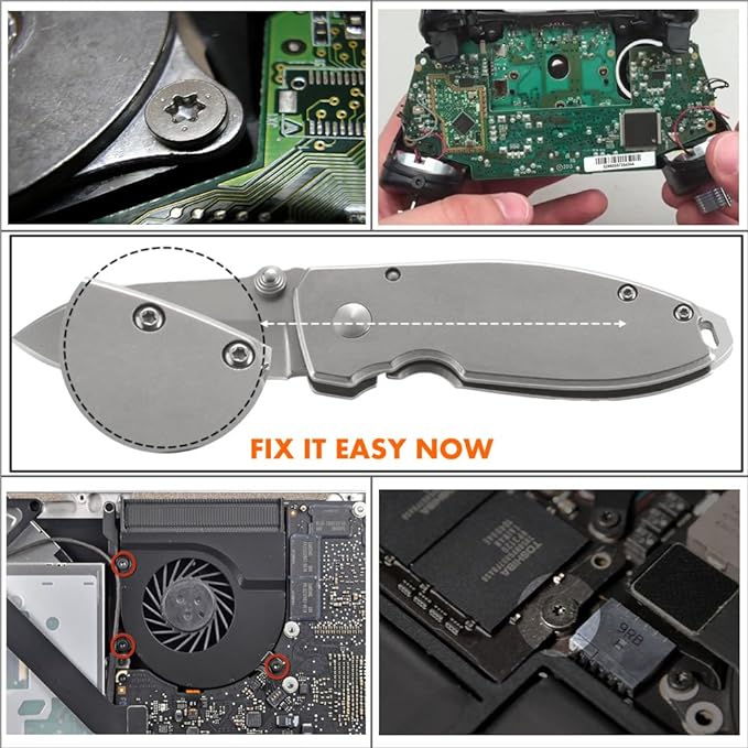 TECKMAN 10 in 1 Torx Screwdriver Set with T3 T4 T5 T6 T8 T10 Security Torx Bit & ESD Tweezers,Magnetic Screwdrivers Precision Repair Kit for Xbox,PS4,Macbook,Computer,Doorbell & Folding knife