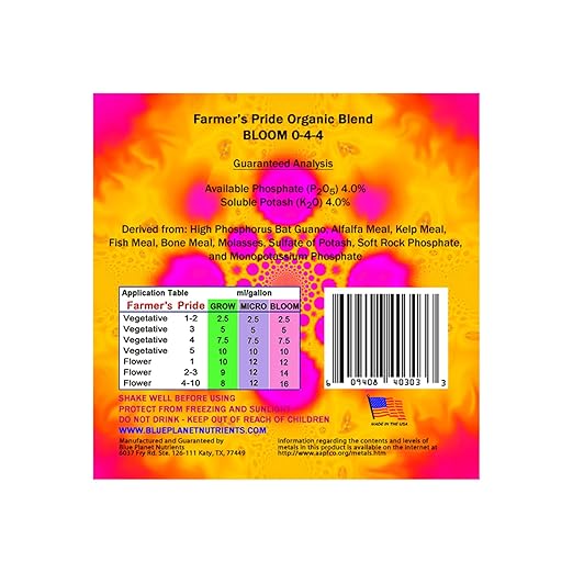 Farmer's Pride Organic Blend Fertilizer Set (128 oz Jugs) Gallon | Concentrated All Purpose Plant Food | Makes Up to 1,890 Gallons | Blue Planet Nutrients
