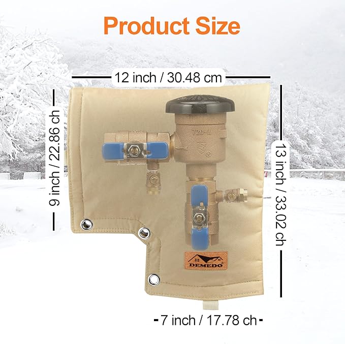 Backflow Cover, Backflow Preventers Protection, Pressure Vacuum Breaker Cover for Winter, Insulated Cover Pouch for Irrigation Backflow Valve, Sprinkler Valves Cover in Snow or Sun Exposure – Beige