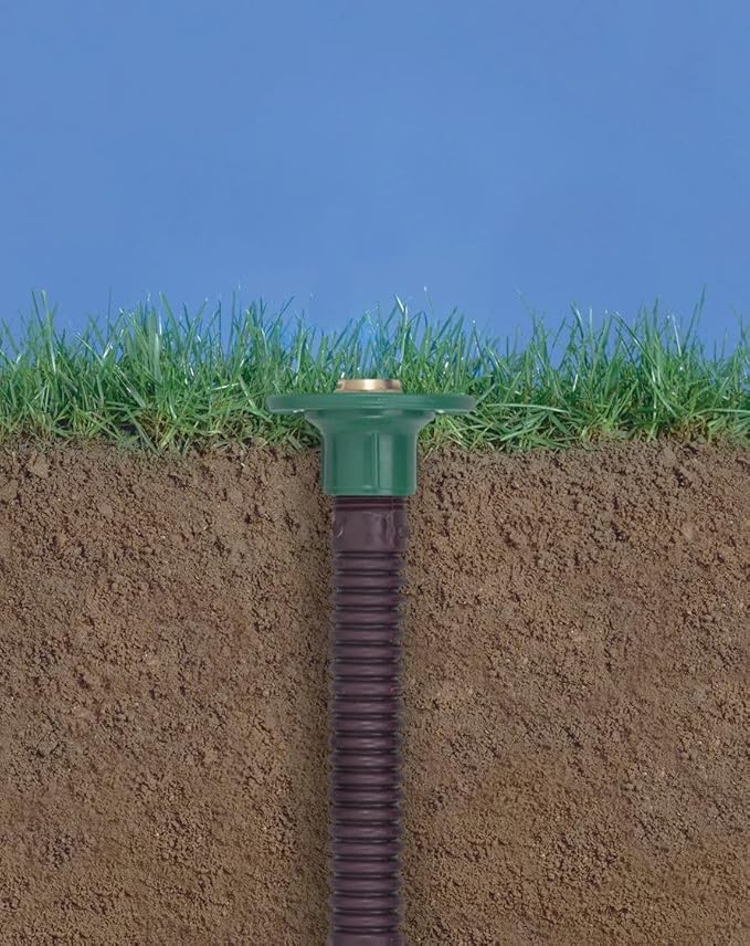 Orbit 54025 Plastic Flush Head Sprinkler with Brass Half Pattern Spray Nozzle