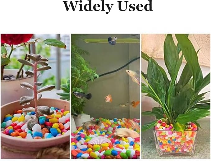 2LB Succulent and Cactus Gravel Pebbles, 1/4 Inch - 1/3 Inch Natural Decorative Polished Stones, River Rocks for Plants, Aquariums, Vases, Terrarium and Outdoor Gardening, 7 Mixed Colors