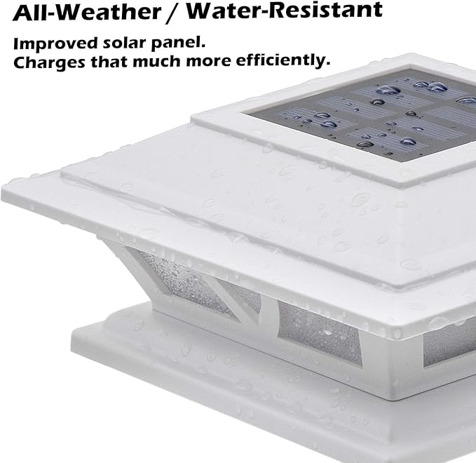 SIEDiNLAR Solar Post Lights Outdoor 2 Modes LED Fence Deck Cap Light for 4x4 5x5 6x6 Posts Garden Patio Decoration Warm White/Cool White Lighting White (10 Pack)