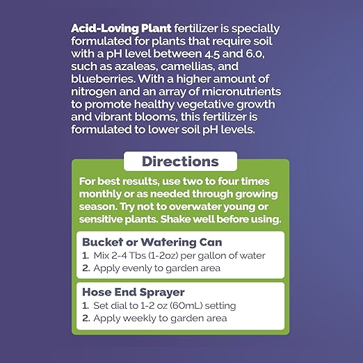 Bloom City's Acid-Loving Plant Fertilizer - Soil Acidifier - for All Acid Loving Plants, Gallon (128 oz)