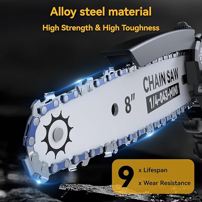 8 inch Mini Chainsaw Cordless, Brushless Electric Chain Saw with 1PCS 21V 2000mAh Battery, Small Handheld Saws Battery Powered For Wood Cutting Trees Trimming Perfect Gardening Gifts for Men Dad