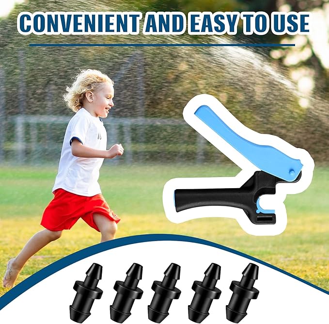 1 Pcs Drip Irrigation Tubing Hole Punch Tool for Easier 1/4 Inch Fitting Emitter Insertion and 50 Drip Irrigation Plugs Goof Plugs for Hose or Tubing End Caps Puncture to Insert Fittings (Fresh Style)