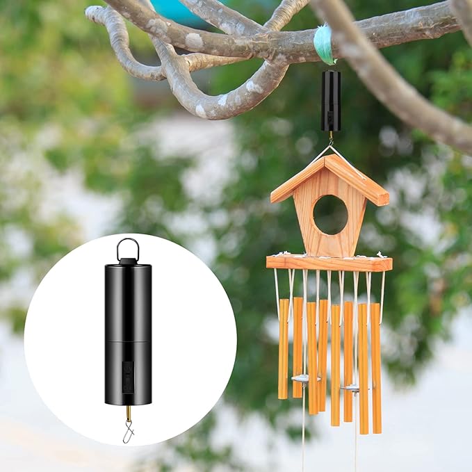 3 Pieces Hanging Black Rotating Motor Wind Spinner Mobile Battery Operated Motor Multi-Purposes Rotatable Hook for Garden Decoration Accessory Supplies