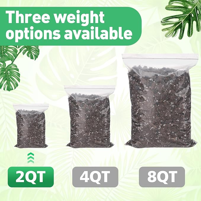 2 Quarts Monstera Soil Potting Mix - Natural Organic Tropical Plant Soil for Improving Growth Rate, Sustainable Houseplants Growing Media for Indoor Bonsai Succulents Moisture Retention Drainage