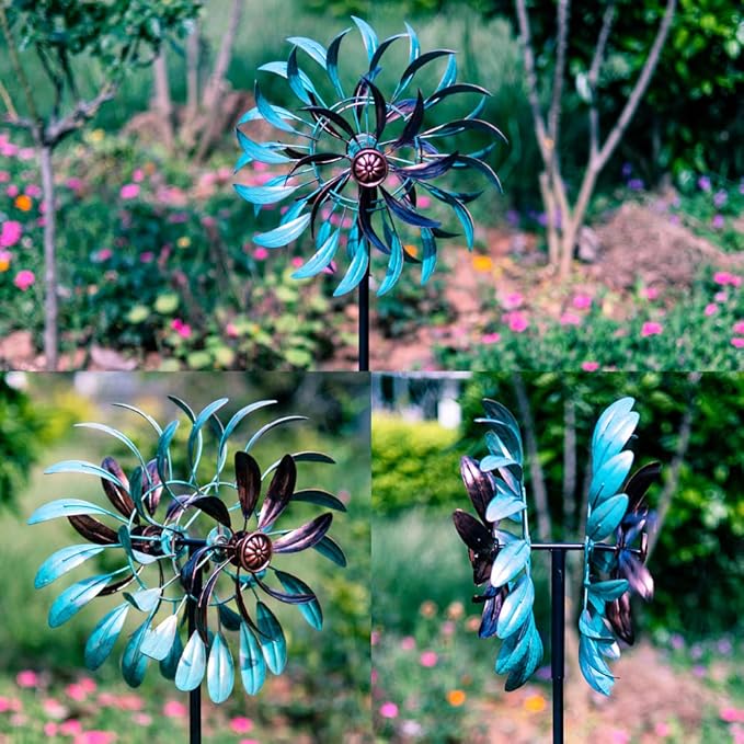 VEWOGARDEN 360° Outdoor Wind Spinner, Wind Sculpture Spinner with Metal Stake, Yard Art Decor for Patio, Lawn & Garden 63 * 13
