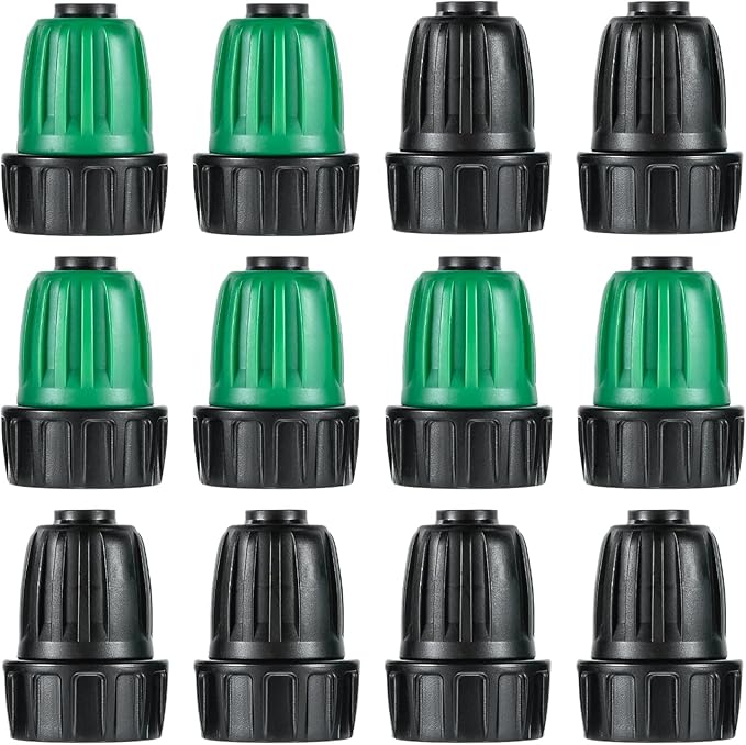 Mtsooning 12PCS 1/2" Drip Irrigation Tubing Faucet Adapter,Plastic 3/4" to 1/2" Garden Faucet Hose Connector,for Garden Hose Repair Drip Irrigation Parts