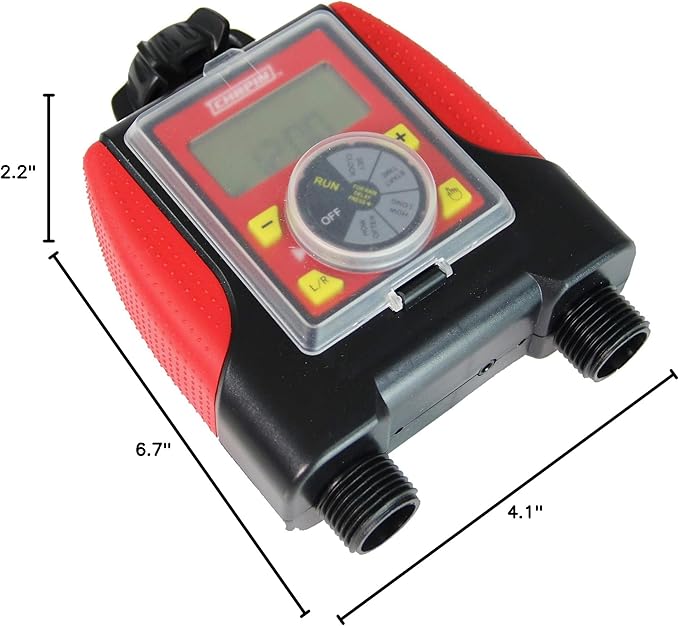 Chapin 41003 Dual Zone Water Timer With Water Resistant Construction, Numerous options for Frequency of Watering/Duration of Watering Settings and up to 116 PSI, Red/Black