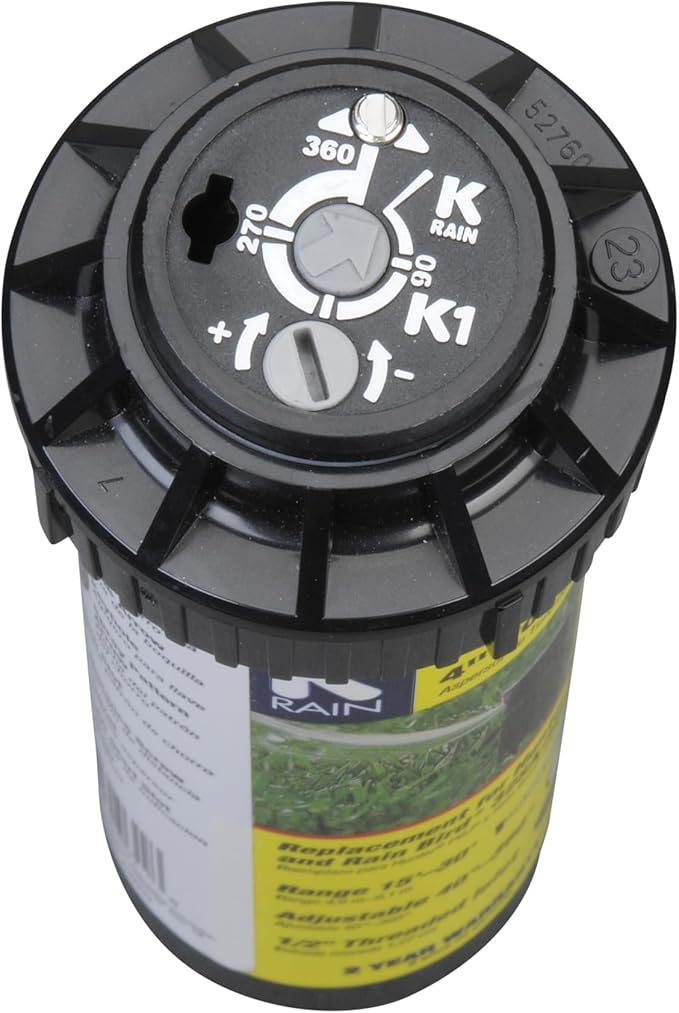 K Rain K1 1/2" Smart Set Rotor 4" Pop-Up| 15' - 30' Spray Distance, 40° - 360° Arc Spray Pattern | Includes Install Kit (5 Pack)