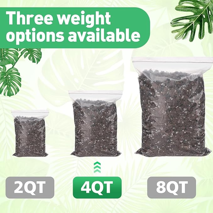 4 Quarts Monstera Soil Potting Mix - Natural Organic Tropical Plant Soil for Improving Growth Rate, Sustainable Houseplants Growing Media for Indoor Bonsai Succulents Moisture Retention Drainage
