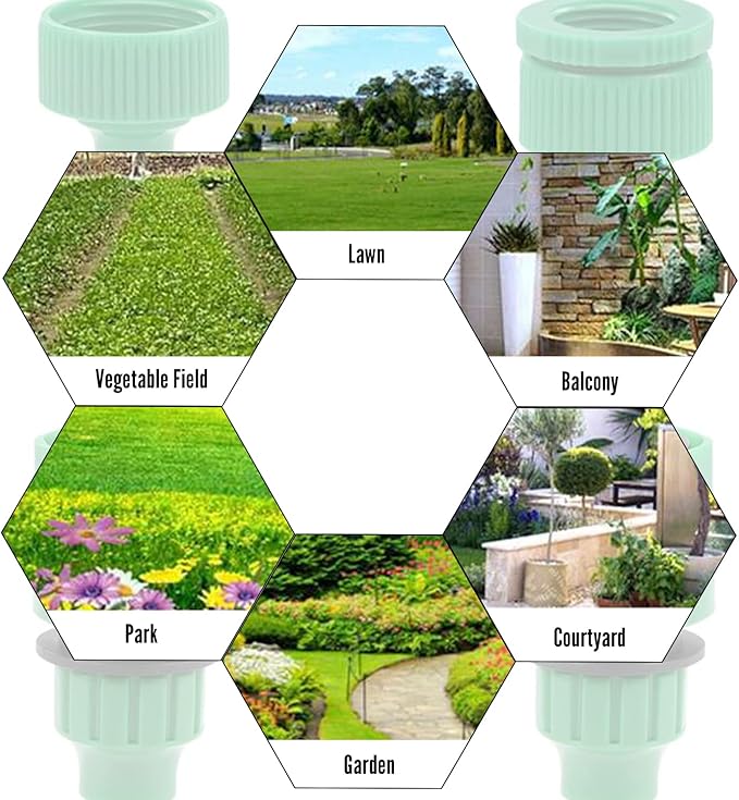 MroMax 3Pcs Hose Tap Connector, Connected to G1/2 or G3/4 Threaded, Suitable for 8/12mm Hose, Quick Connector Hose Pipe Adapter, Faucet Nozzle for Garden Irrigation System Green