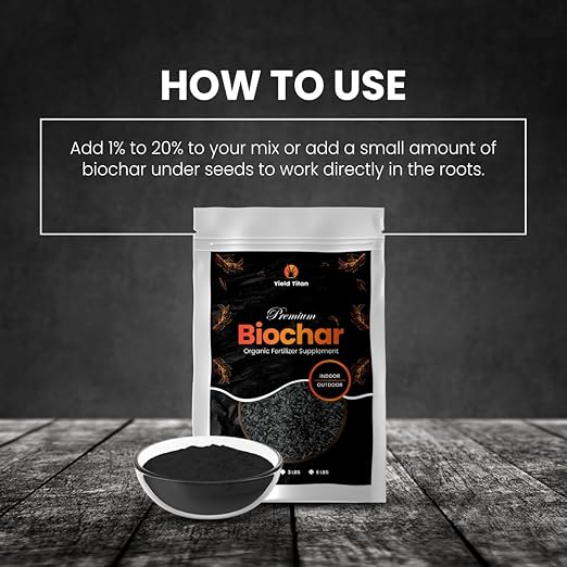 Premium Biochar Organic Fertilizer Supplement for Indoor & Outdoor Plants - Gardening & Agriculture to Improve Structure, Fertility & Health (6 lbs)