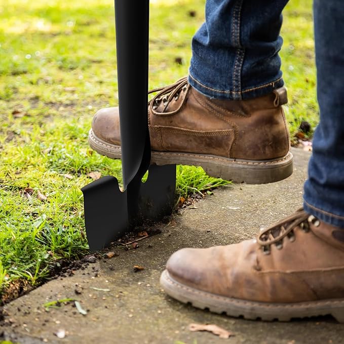 Edger Lawn Tool, Manual Half Moon Edger for Garden Border, Hand Lawn Edging Tool with D-Grip, 41-inch Long Handle Lawn Edger for Grass, Sidewalk, Yard