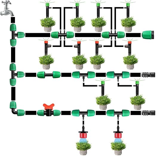 Drip Irrigation Fittings for 1/2 Inch Drip Tubing (1/2" ID x 0.65" OD):1/2'' Drip Line Couplings Anti-drop Locked Nut Barbed Straight Coupling Connectors for Garden Irrigation System (12 Pack)