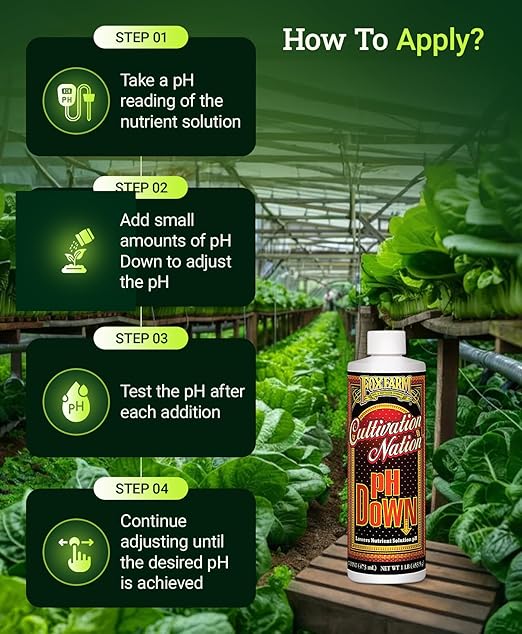 FoxFarm Cultivation Nation pH Down - Liquid Nutrient Solution Adjuster for Hydroponic & Soil Gardens, Lowers pH Levels - 40% Citric Acid for Optimal Plant Growth (Pint)