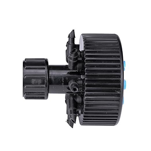 Raindrip 13800UB, Hydro-Port Adjustable Eight-Outlet Bubbler, Drip Irrigation Emitters for Drip Irrigation Gardening Systems, up to 30 GPH Per Outlet, 1/2-Inch FPT Inlet, Black/Blue