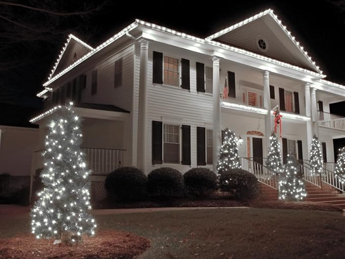 LED Rope Lights for Outside 150Ft Waterproof Rope Lighting 643 LEDs 110V 8 Modes Remote Control Timer Christmas Rope Lights for Indoor Outdoor Party Holiday Garden Decoration (White)