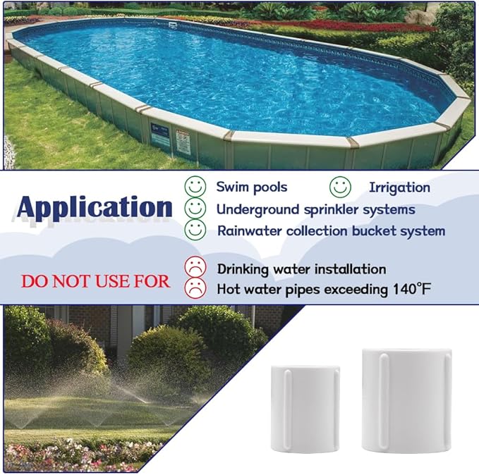 12PCS 1/2 Inch Female to Female Threaded PVC Pipe Fittings Double Female Thread Coupling Pipe Adapter Connectors for Sprinkler, Drip Irrigation System, Pipes Extension HE025-1/2