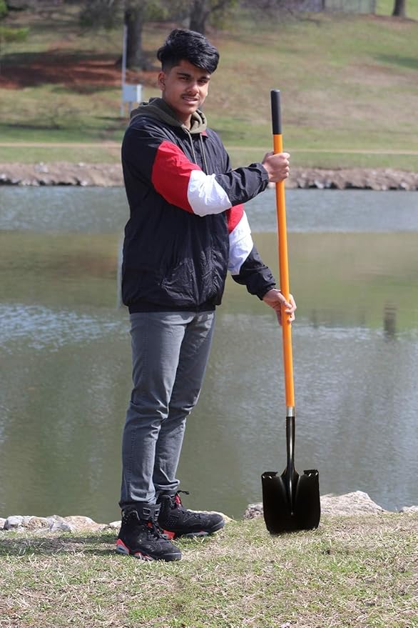 Ashman HeavyDuty Digging Shovel (1 Pack) 47-Inch Lond Handle with Trenching Blade and durable Handle - Ideal for Garden, Landscaping, Construction, Masonry - Perfect for Digging Soil, Dirt, and Gravel