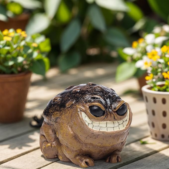 Weird Ugly Funny Monster Frog Obese Toad Garden Accessories Quirky Outdoor Accents Decorative Statue Novelty Home Office Sculpture Unique Gift