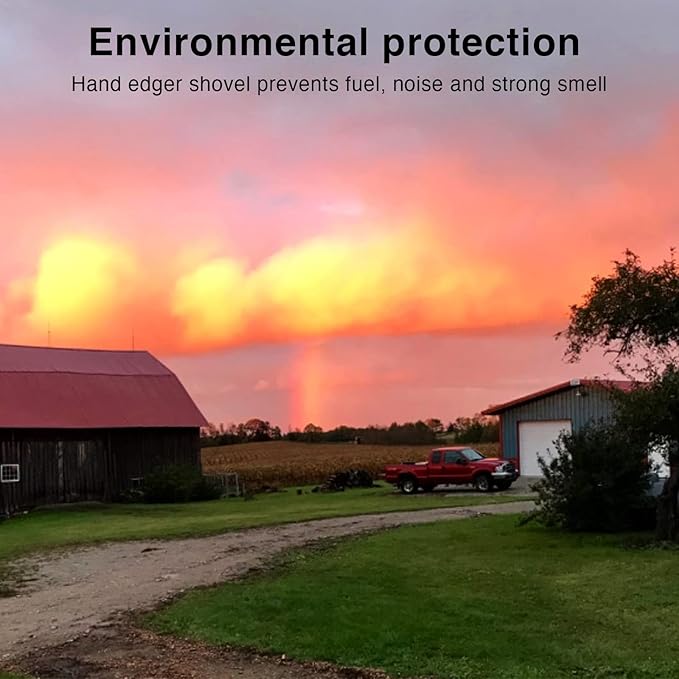 Oliynedy Lawn Edger Tool, Manual Grass Edger Long Handle 36 inch, Steel Hand Saw-Tooth Border Half Moon Edger Shovel for Yard, Garden, Landscaping, Sidewalk, Cable Burying