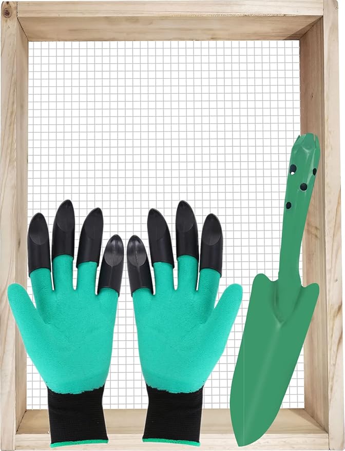 Soil Sifter, Dirt Sifter for Gardening, Compost Sifter, Garden Sieve, Light Wood Sifter for Rocks, Screen Sifter Top Soil/Peat Moss/Worm/Leaves/Loam Soil/Sand,Great Garden Tool for Plants & Vegetables