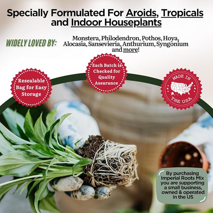 Chunky Potting Mix for Indoor and Tropical Plants (Soilless) Premium & Well Draining Blend for Healthy Houseplants Contains Coco Coir & Husks, Biochar, Worm Cast, Mycorrhizae, Pumice & Calcined Clay