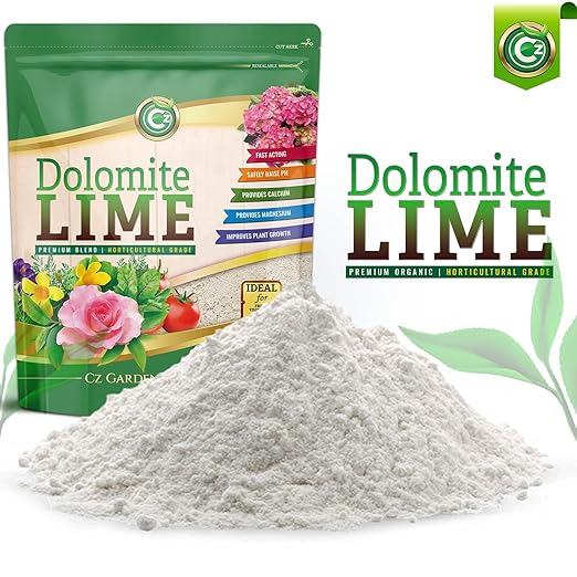 Organic Dolomite Lime 5LB - Made in USA - Garden Soil Amendment Fertilizer for Plants. Calcium/Magnesium Additive. Raise & Stabilize pH - Earthbox Tomatoes & Peppers Blossom End Rot. OMRI Listed