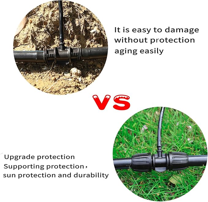 Barbed Tee ,Barb Stone 1/2 inch to 1/4 inch Irrigation Tube Anti-Drop Premium Quality Fitting (1/2" ID x 0.60’‘-0.63" OD) -20 PCS Tee