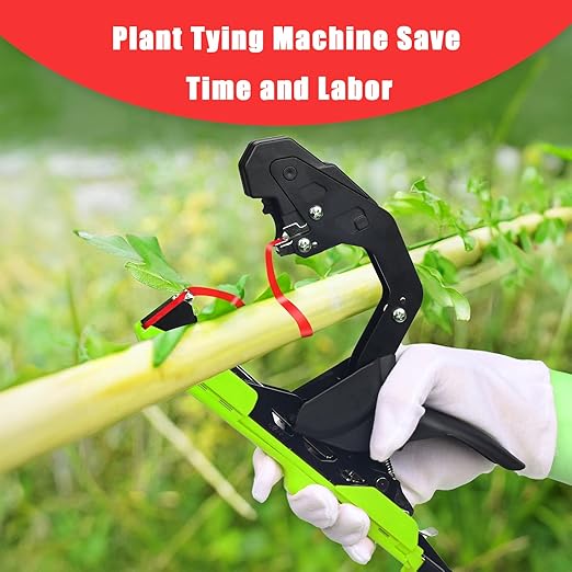 Garden Plant Tying Machine Taper Tool Plant Tape Tool for Grapes, Raspberries, Tomatoes and Vining Vegetables, Comes with 21 Rolls of Tapes and 1 Box of Staple (Green)…