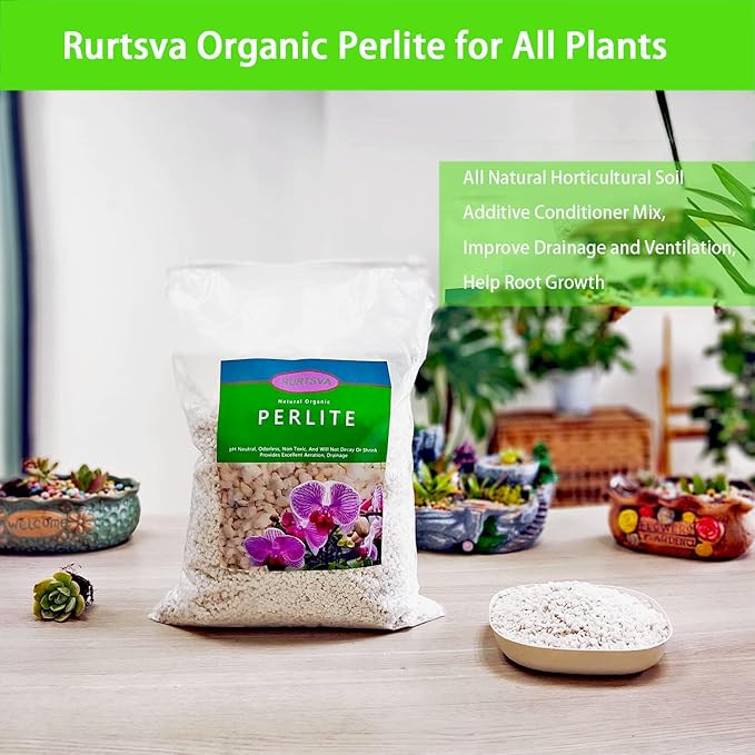 Natural Organic Perlite for Plants Potting Mix Indoor Outdoor Soil Amendment for Enhanced Drainage, Seed Starter, Root Growth and Soil Health (20QT)
