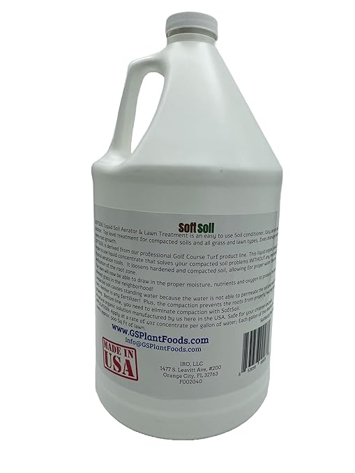 Soft Soil Liquid Soil Aerator & Lawn Treatment to Fix Compacted Soils, Improve Drainage with Non-Mechanical Liquid Application. 1 Gallon