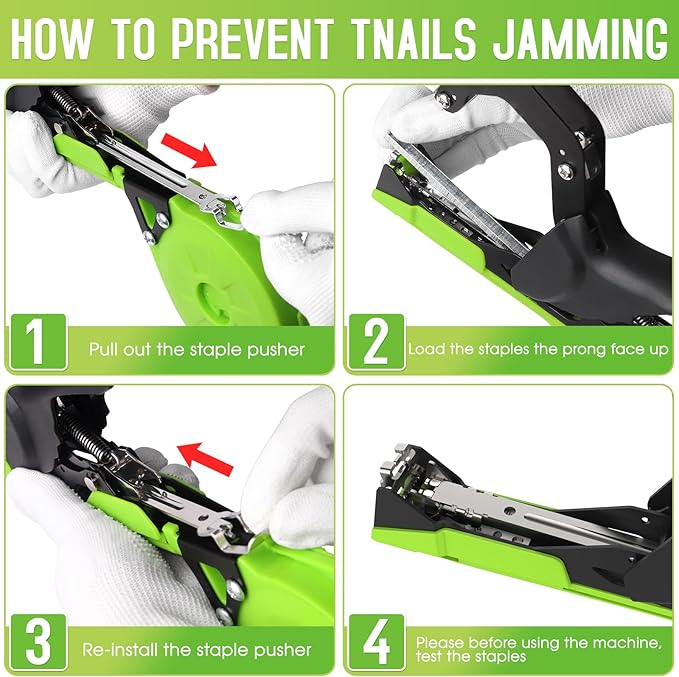 Plant Tying Machine with Green Tape, Lightweight Plant Tape Gun Tool to Tie Up Vine, Plant Tapener Tying Tool for Tomato, Grape, 10000pcs Staples 20 Rolls Tape (Green)