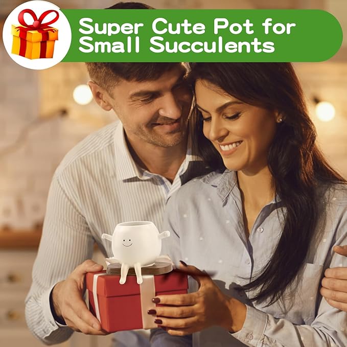 Swing Face Planter Pot, Hanging Planters for Indoor Plants, Cute Pot, Hanging Planter, Hanging Pots for Plants Indoor, Hanging Pot for String of Pearls Plant Live,Resin Succulents Plants Pot