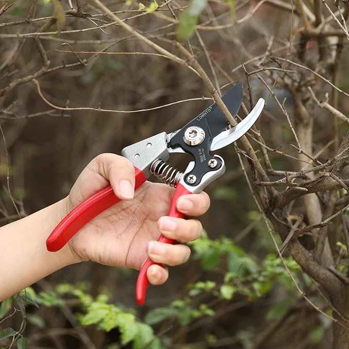 Pruning Shears for Gardening 5/8" Tree and Branch Garden Clippers - Plant Cutter Scissors with PTFE Resist-rust, Non-stick Coating Steel Blades, Heavy Duty Bypass Hand Pruners