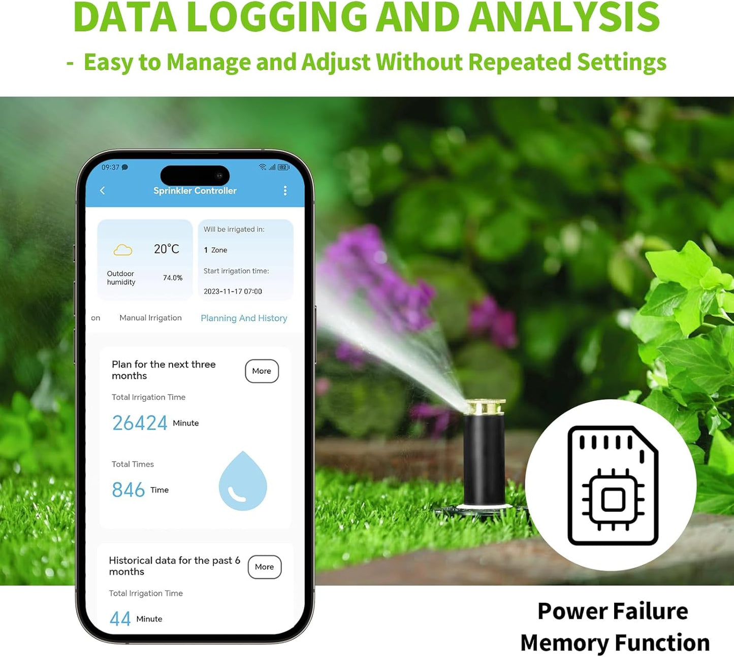 8 Zones WiFi Smart Sprinkler Controller, Briidea Automatic Irrigation Controllers with Customized Watering Schedule & Seasonal Adjustment, Water Efficiently and Keep Your Plants Healthy