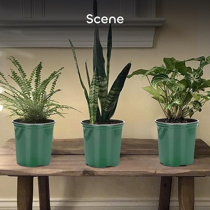 GROWNEER 48 Set 6" 1 Gallon for Plants Flexible Nursery Pot with Drainage Hole and 15 Pcs Plant Labels, Flower Plant Container for Indoor Outdoor, Seedlings, Vegetables, Succulents, Green