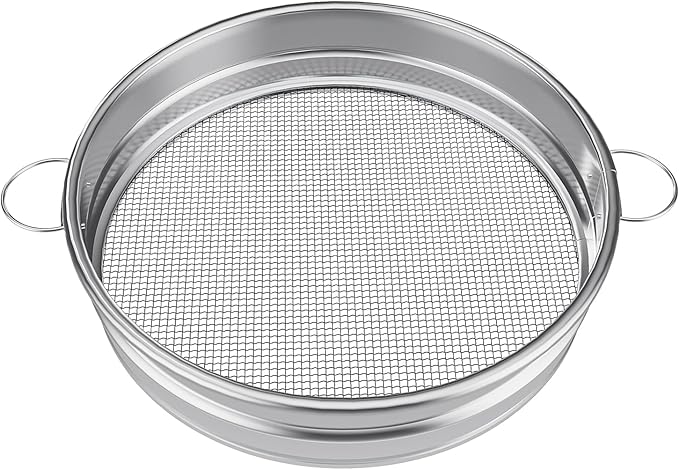 Large Soil Sifter for Gardening, Compost Sifter, Dirt Sifter, Rock Sand Sifter, Fireplace Ash Sifter, Garden Soil Sieve, Metal Gravel Wood Pellet Worm Sifter, 19 inch Heavy Duty Bin Outdoor Helper