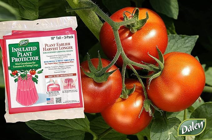 Dalen Gardeneer Season Starter – Early Season Insulated Plant Protector – Cold Weather Frost Guard - Easy Fill Shape for Optimal Planting - 18" x 17" – Made in The USA - Red