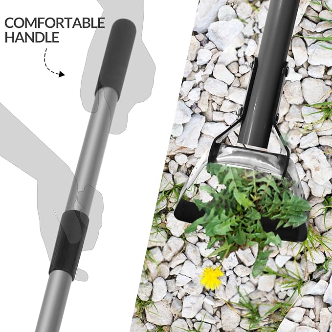 Walensee Action Hoe for Weeding Stirrup Hoe Tools for Garden Hula-Ho with Adjustable 36-81 Inch Scuffle Loop Hoe Gardening Weeder Cultivator, Sharp Metal Handle Weeding Rake with Cushioned Grip