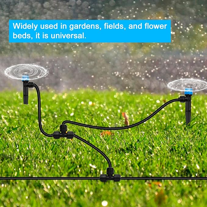 1/4" Quick Connector Drip Tube Irrigation, 30 PCS Drip Irrigation Tee Connectors for 1/4 Inch Irrigation Tubing for Sprinkler or Drip Irrigation System