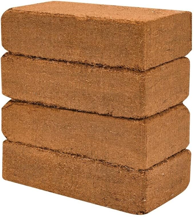 Kempf Compressed Coco Coir Bricks, Growing Medium, 4 Bricks, Organic, Garden Potting Mix, Peat Moss Alternative, Natural Certified Product. Total Package Yield 9 gallons